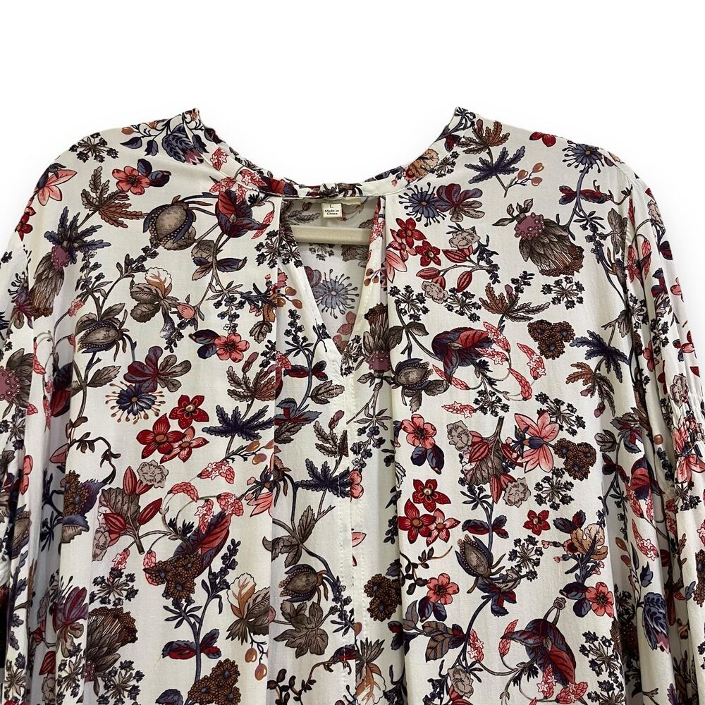 Umgee boho floral long sleeve tunic dress - Picture 4 of 7